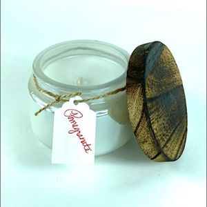 Pomegranate Candle in White Pearl Jar